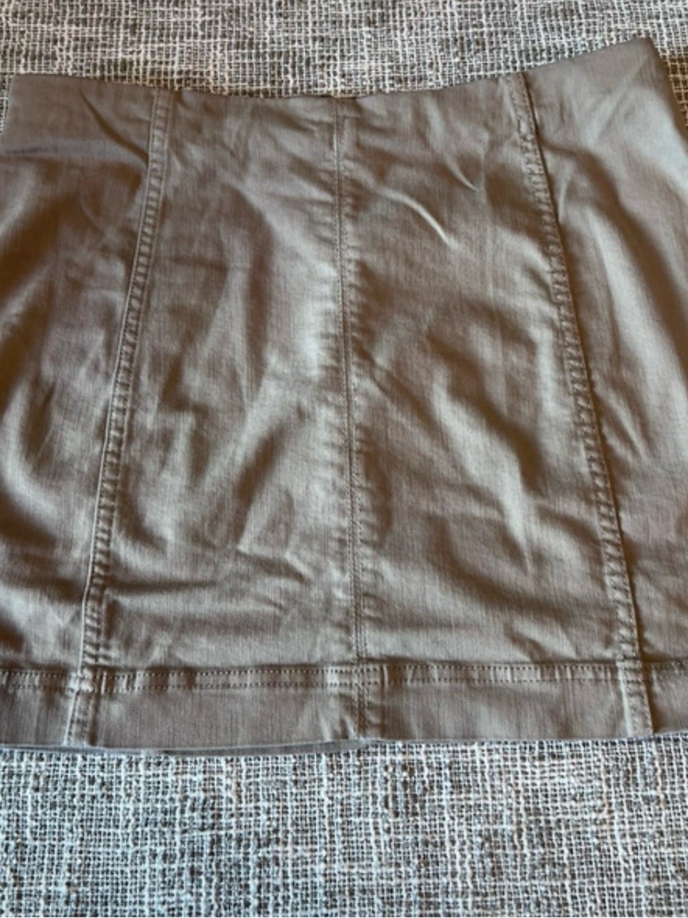 Jolt Taupe Seam-Panel Mini Skirt